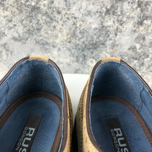 RUSH by Gordon Rush Men's Size 9 Jarvis Tan Brown Genuine Leather Oxford Shoes - Picture 4 of 13